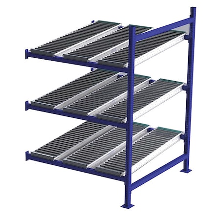 Unex Flow Cell Add-On Gravity Flow Rack, 48 in D, 48 in W, 3 Shelves, Blue FC99SR48483-A