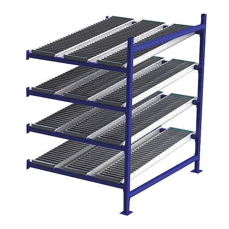Unex Flow Cell Add-On Gravity Flow Rack, 60 in D, 48 in W, 4 Shelves, Blue FC99SR48604-A