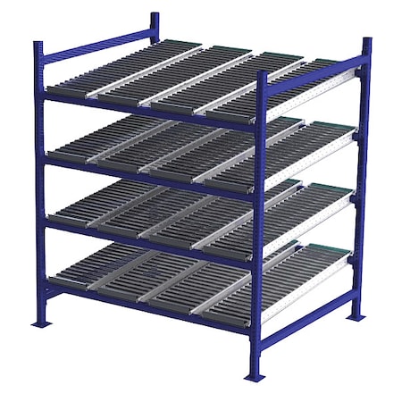 Unex Flow Cell Starter Gravity Flow Rack, 48 in D, 60 in W, 4 Shelves, Blue FC99SR60484-S