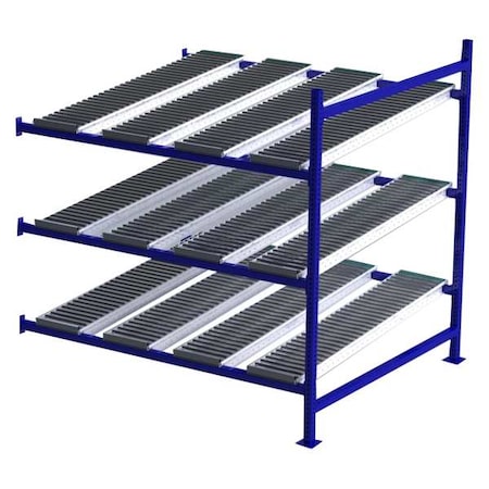 Unex Flow Cell Add-On Gravity Flow Rack, 60 in D, 72 in W, 3 Shelves, Blue FC99SR72603-A