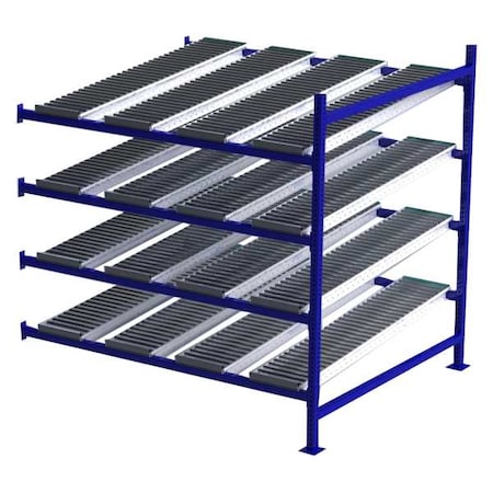 Unex Flow Cell Add-On Gravity Flow Rack, 60 in D, 72 in W, 4 Shelves, Blue FC99SR72604-A