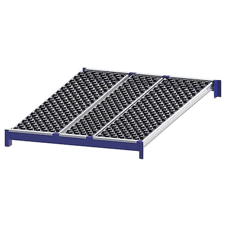 Unex Roller Rack Roller Rack Wheel Bed 72"D x 48"W, Blue RR99S2W4X6-L