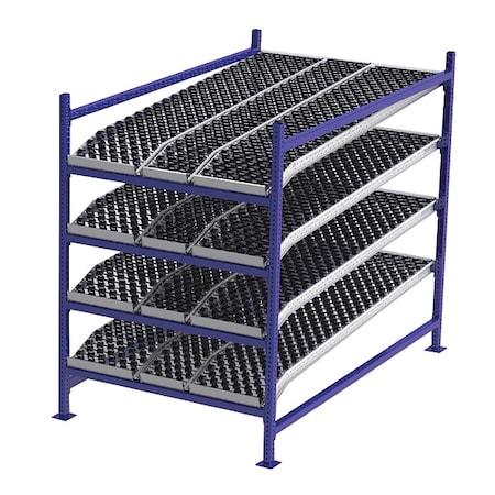 Unex Flow Cell Starter Gravity Flow Rack, 84 in D, 48 in W, 4 Shelves, Blue FC99SKW48844-S