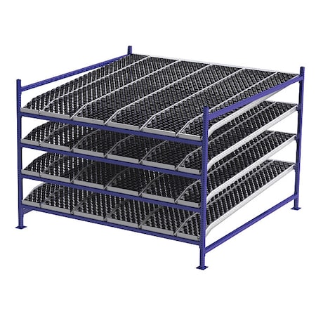 Unex Flow Cell Starter Gravity Flow Rack, 96 in D, 96 in W, 4 Shelves, Blue FC99SKW96964-S