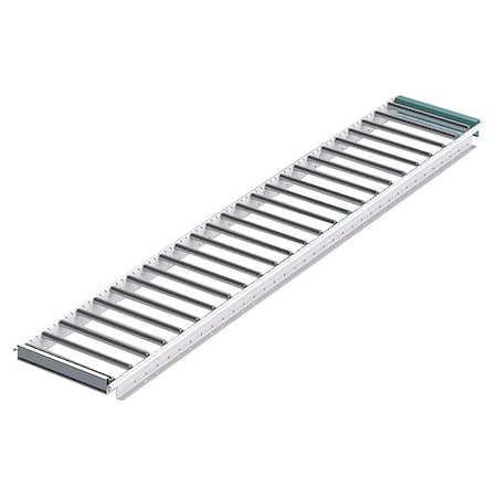 Unex Span Track Flow Rack Conveyor, Roller Type, 6 ft L, 12 in W, 50 lb/ft Max Load Capacity 99S5R123X76
