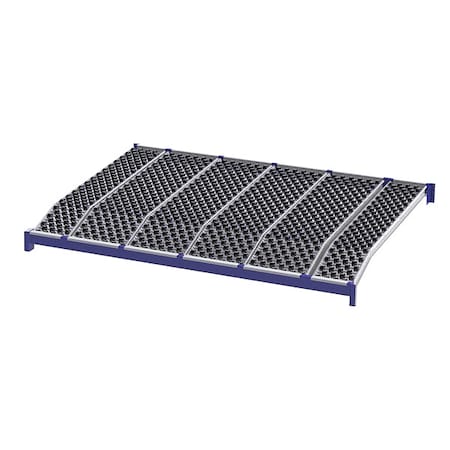 Unex Roller Rack Rack Knuckled Wheel Bed 72"D x 96"W, Blue RR99K2W8X6-L