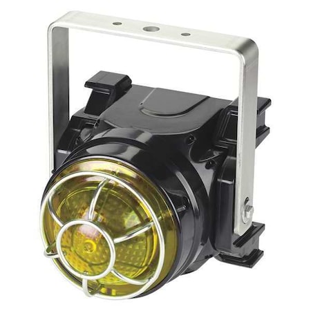 Federal Signal Warning Light, Yellow, LED, 120 to 240V AC, 60, 75, 90 FPM, Not Applicable Dia., U-Bracket G-LED-AC-T-Y