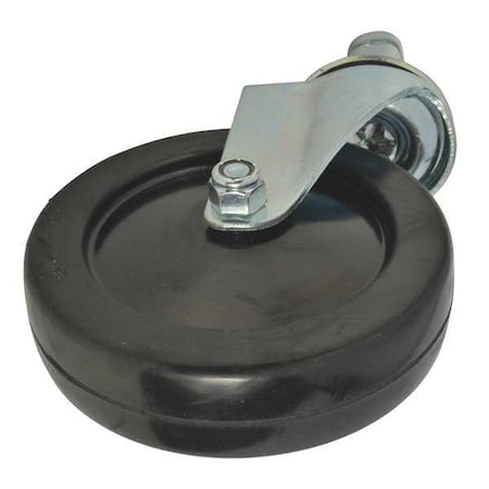 Zoro Select Swivel Caster, Soft Rubber, 5 In MHSR5SQG