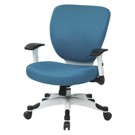 Office Star Managerial Chair Desk Chair, Adjustable Arms, 16-3/4" to 19-1/2" Height, Mesh, Blue 5200W-7