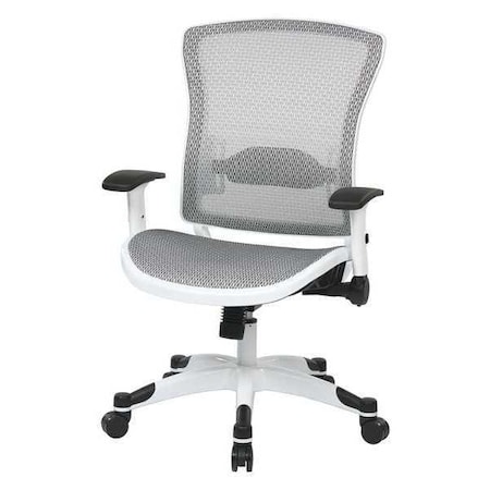 Office Star Managerial Chair Desk Chair, Adjustable Arms, 18-3/4" to 23" Height, Mesh, White 317W-W11C1F2W