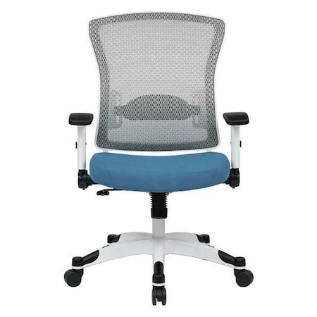 Office Star Managerial Chair Desk Chair, Adjustable Arms, 17-3/4" to 20-1/4" Height, Fabric, Blue 317W-W1C1F2W-7