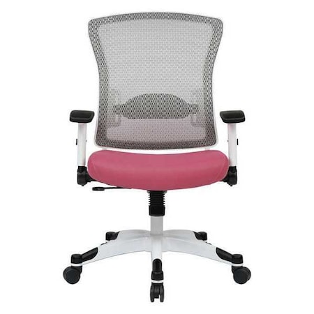 Office Star Managerial Chair Desk Chair, Adjustable Arms, 18-3/4" to 23" Height, Fabric, Pink 317W-W1C1F2W-261