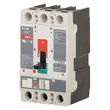 Eaton Molded Case Circuit Breaker, HMCP Series, 50A, 3 Pole, 600V AC, 65kA at 600V AC HMCP050K2C