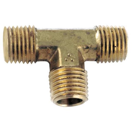 Zoro Select Tee Brass Tee, 1/8 in Male NPT X 1/8 in Male NPT 706232-02