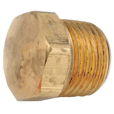 Zoro Select Brass Hex Head Plug, MNPT, 1/2" Pipe Size 706121-08