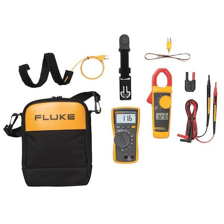 Fluke Digital Multimeter Clamp On Kit, Digital Display, Battery Included, Soft Carrying Case Included FLUKE-116/323