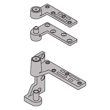 Ives Pivot Hinge, Brass, Full Mortise Mounting, 1 1/8 in Leaf W x 4 3/4 in Leaf H, Satin Chrome Plated 7215 SET LH US26D