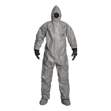 Dupont Hooded Coverall, 3XL, Gray, Tychem(R) 6000, Elastic TF186TGY3X0006PI
