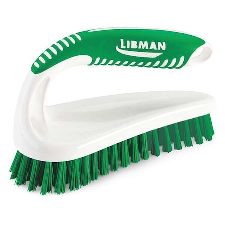 Libman 2 1/2 in W Scrub Brush, Stiff, 5 1/2 in L Handle, 7 in L Brush, Green, Polypropylene, Santoprene 57