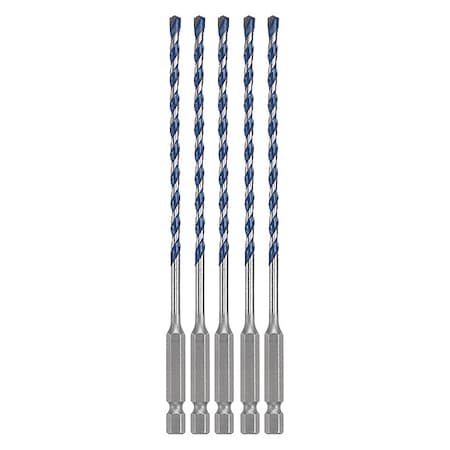 Bosch 4-Cutter Hammer Drill Bit 5/32" x 6.000"L, Hex, 5PK HCBG0205T
