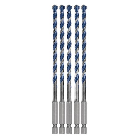 Bosch 4-Cutter Hammer Drill Bit 1/4" x 6.000"L, Hex, 5PK HCBG0605T