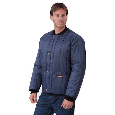 Refrigiwear Men's Insulated Jacket, Nylon, Zipper and Snap, Navy, 3XL 0525RNAV3XL