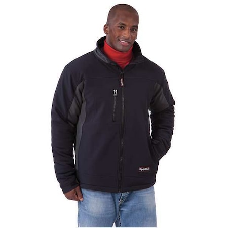 Refrigiwear Men's Insulated Jacket, Polyester, Zipper, Black/Gray, M 0490RBCHMED