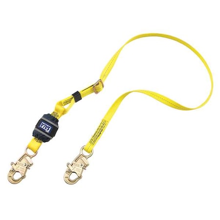 3M Dbi-Sala EZ Stop(TM) Shock Absorbing Lanyard, 6 ft. Length, Snap Hook, Steel, 1 Leg(s) 1246234