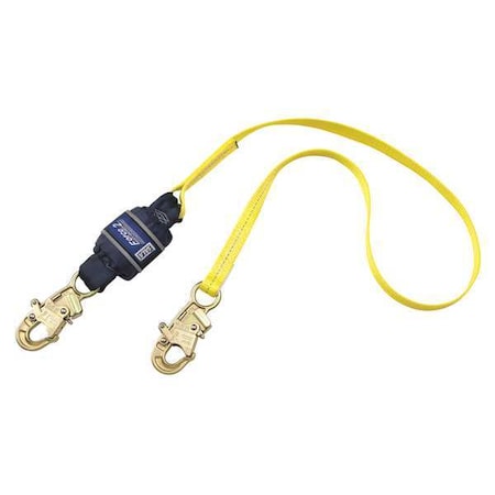 3M Dbi-Sala Force(TM)2 Shock Absorbing Lanyard, 6 ft. Length, Snap Hook, Steel, 1 Leg(s) 1246167