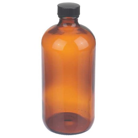 Wheaton Boston Round Bottle, 16 oz, PK12 W216852