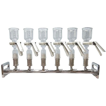 Lab Safety Supply Vacuum Manifold, Glass Funnel, 6-Place 46Z317