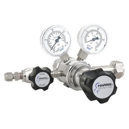 Harris High Purity Gas Regulator, Chlorine, Nitric Oxide, Nitrogen Dioxide, Sulfur Dioxide, Two Stage KH1110