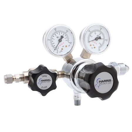 Harris High Purity Gas Regulator, Industrial Air, Single Stage, 0.965"-14 Inlet, 1/4 in Outlet KH1048
