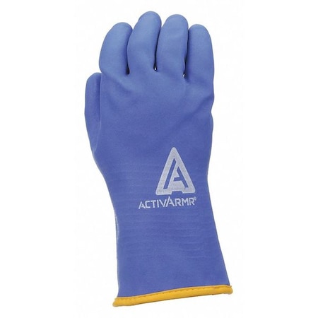 Ansell Cold Protection Coated Gloves, PVC Palm, Acrylic/Nylon Lining, Blue/Yellow, 9 97-681