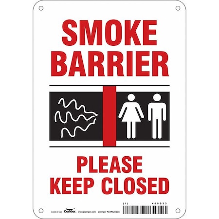 Condor SAFETY SIGN FIRE AND EMERGENCY, 10 in Height, 7 in Width, Polyethylene, Horizontal Rectangle 469D33