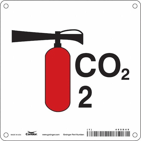 Condor SAFETY SIGN FIRE AND EMERGENCY, 6 in Height, 6 in Width, Polyethylene, Square, English 469D49
