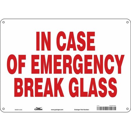 Condor SAFETY SIGN FIRE AND EMERGENCY, 10 in Height, 14 in Width, Polyethylene, Horizontal Rectangle 469F85