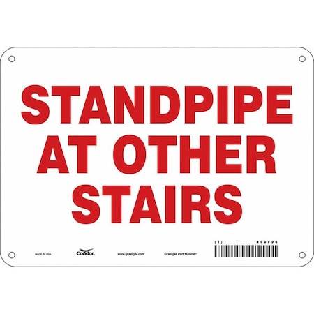 Condor SAFETY SIGN FIRE AND EMERGENCY, 7 in Height, 10 in Width, Aluminum, Vertical Rectangle, English 469F94