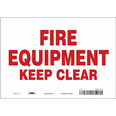 Condor SAFETY SIGN FIRE AND EMERGENCY, 7 in Height, 10 in Width, Vinyl, Vertical Rectangle, English 469F72