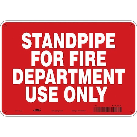 Condor SAFETY SIGN FIRE AND EMERGENCY, 7 in Height, 10 in Width, Polyethylene, Vertical Rectangle, English 469F02