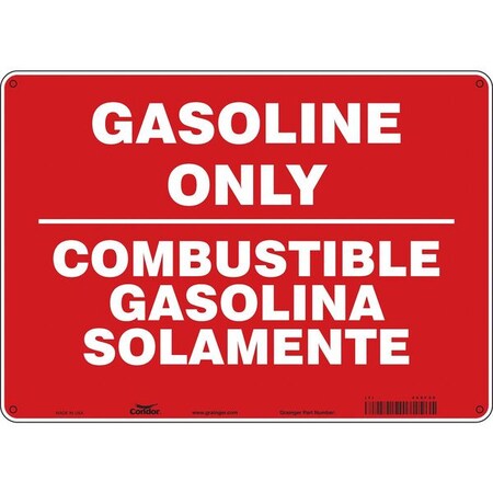 Condor Safety Sign, 10 in H, 14 in W, Polyethylene, Horizontal Rectangle, English, Spanish, 469F20 469F20
