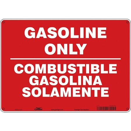 Condor No Header, GASOLINE ONLY/COMBUSTIBLE GASOLINA SOLAMENTE, 14 in W x 10 in H, Horizontal Rectangle 469F22