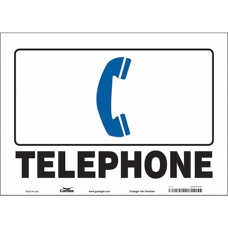 Condor TELEPHONE, 14 in W x 10 in H, Horizontal Rectangle, Vinyl, 469F28 469F28