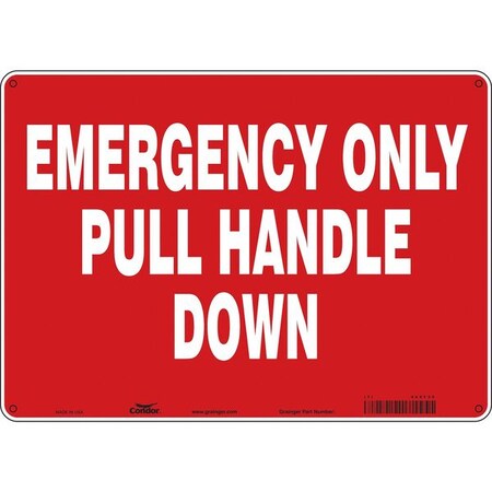 Condor SAFETY SIGN FIRE AND EMERGENCY, 10 in Height, 14 in Width, Aluminum, Horizontal Rectangle, English 469F30