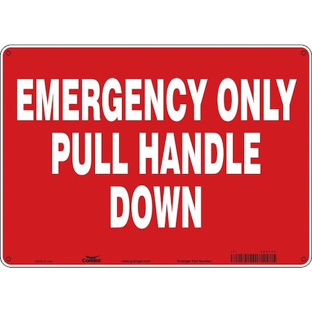 Condor SAFETY SIGN FIRE AND EMERGENCY, 10 in Height, 14 in Width, Polyethylene, Horizontal Rectangle 469F33