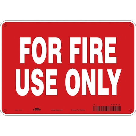 Condor SAFETY SIGN FIRE AND EMERGENCY, 7 in Height, 10 in Width, Aluminum, Vertical Rectangle, English 469F43