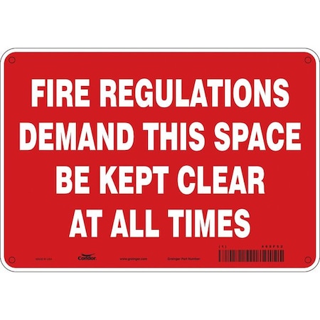Condor SAFETY SIGN FIRE AND EMERGENCY, 7 in Height, 10 in Width, Polyethylene, Vertical Rectangle, English 469F52
