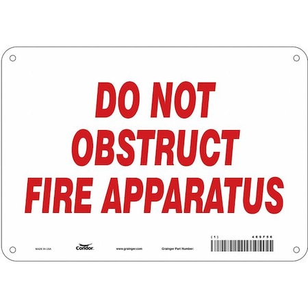Condor SAFETY SIGN FIRE AND EMERGENCY, 7 in Height, 10 in Width, Aluminum, Vertical Rectangle, English 469F56