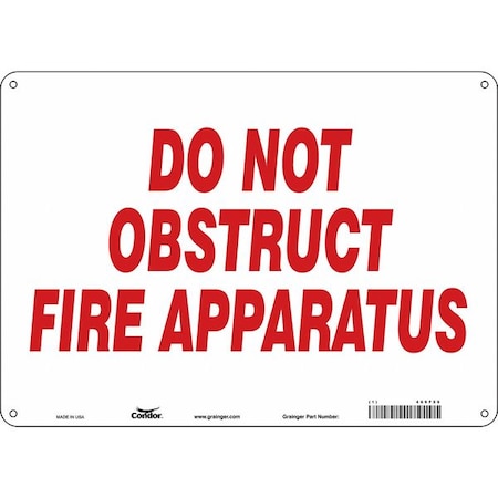 Condor SAFETY SIGN FIRE AND EMERGENCY, 10 in Height, 14 in Width, Polyethylene, Horizontal Rectangle 469F59