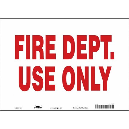 Condor SAFETY SIGN FIRE AND EMERGENCY, 10 in Height, 14 in Width, Vinyl, Horizontal Rectangle, English 469F67